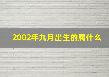 2002年九月出生的属什么