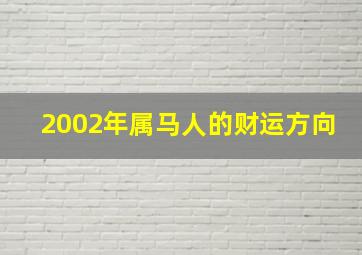 2002年属马人的财运方向