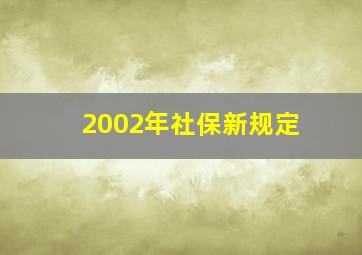 2002年社保新规定