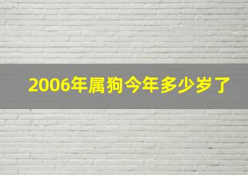 2006年属狗今年多少岁了