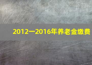 2012一2016年养老金缴费