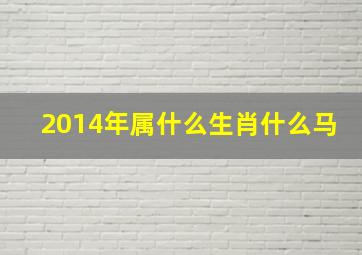 2014年属什么生肖什么马