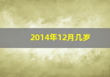 2014年12月几岁