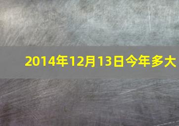 2014年12月13日今年多大