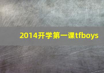 2014开学第一课tfboys