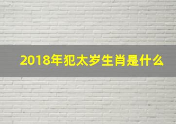 2018年犯太岁生肖是什么