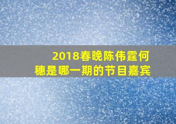 2018春晚陈伟霆何穗是哪一期的节目嘉宾