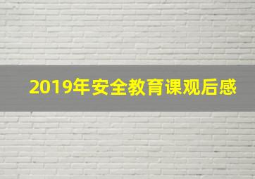 2019年安全教育课观后感