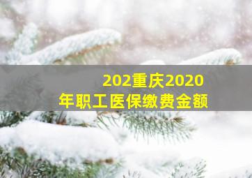 202重庆2020年职工医保缴费金额