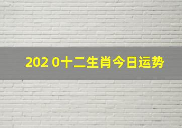 202 0十二生肖今日运势