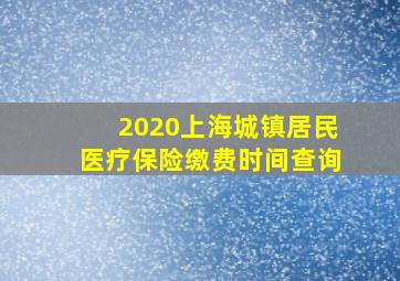 2020上海城镇居民医疗保险缴费时间查询