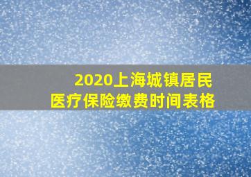 2020上海城镇居民医疗保险缴费时间表格