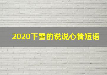 2020下雪的说说心情短语