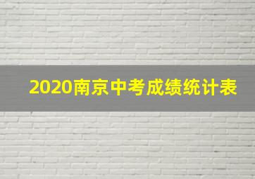 2020南京中考成绩统计表