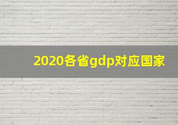 2020各省gdp对应国家