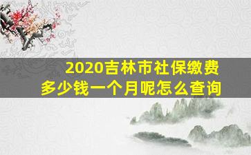 2020吉林市社保缴费多少钱一个月呢怎么查询