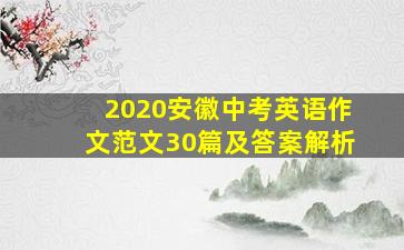 2020安徽中考英语作文范文30篇及答案解析