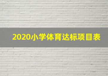 2020小学体育达标项目表