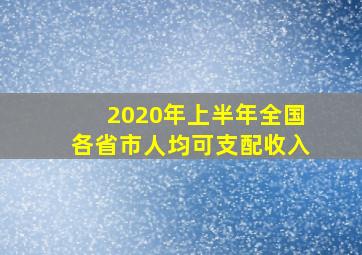 2020年上半年全国各省市人均可支配收入