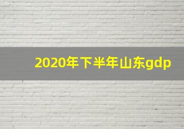 2020年下半年山东gdp