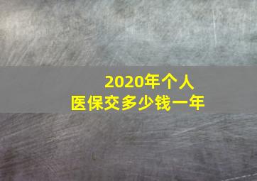 2020年个人医保交多少钱一年