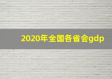 2020年全国各省会gdp