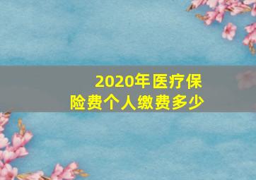 2020年医疗保险费个人缴费多少