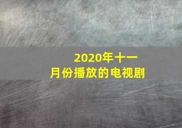 2020年十一月份播放的电视剧