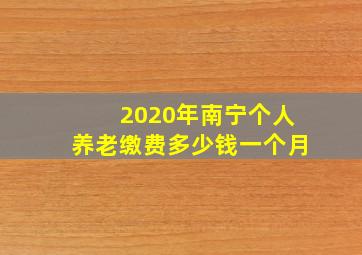 2020年南宁个人养老缴费多少钱一个月