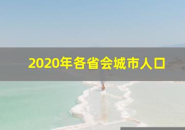 2020年各省会城市人口