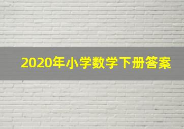 2020年小学数学下册答案