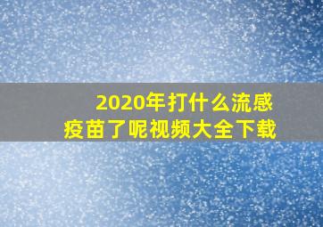 2020年打什么流感疫苗了呢视频大全下载