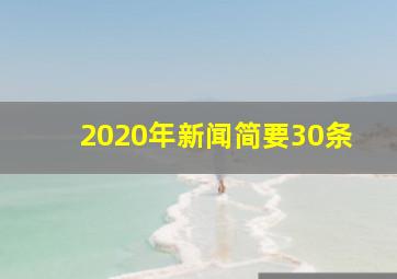 2020年新闻简要30条