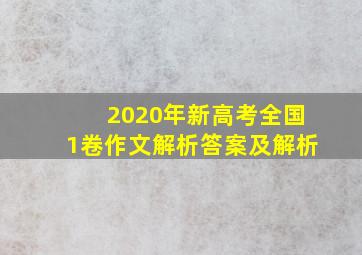 2020年新高考全国1卷作文解析答案及解析