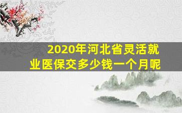 2020年河北省灵活就业医保交多少钱一个月呢