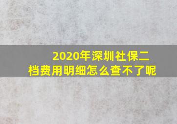 2020年深圳社保二档费用明细怎么查不了呢