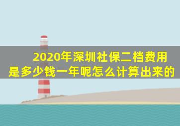 2020年深圳社保二档费用是多少钱一年呢怎么计算出来的