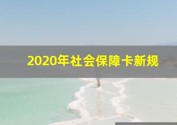 2020年社会保障卡新规