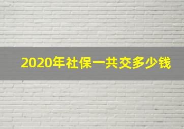 2020年社保一共交多少钱