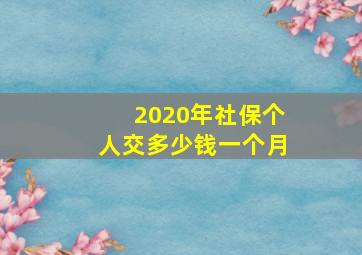 2020年社保个人交多少钱一个月