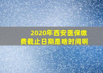 2020年西安医保缴费截止日期是啥时间啊