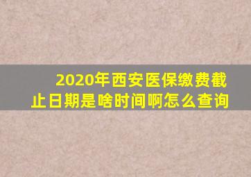 2020年西安医保缴费截止日期是啥时间啊怎么查询