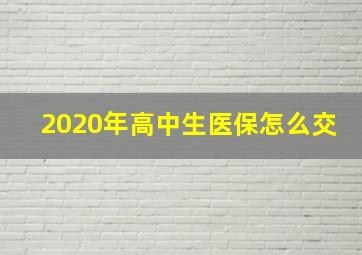 2020年高中生医保怎么交