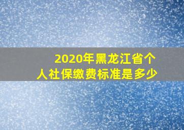 2020年黑龙江省个人社保缴费标准是多少