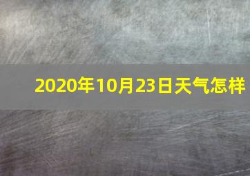 2020年10月23日天气怎样