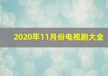 2020年11月份电视剧大全