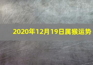 2020年12月19日属猴运势