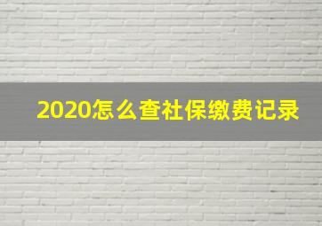 2020怎么查社保缴费记录