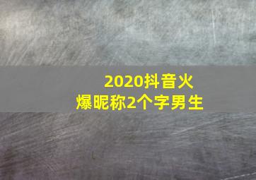 2020抖音火爆昵称2个字男生