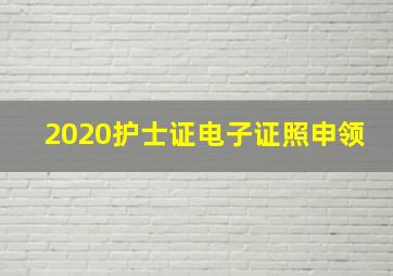 2020护士证电子证照申领